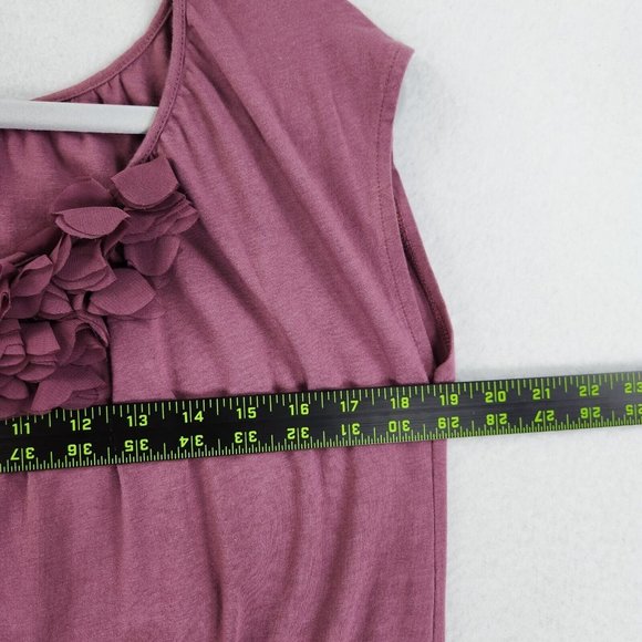 Garnet Hill Shirt Womens Small Mauve Purple Pink Cap Sleeve Scoop Neck Casual - Picture 3 of 9